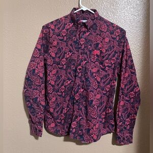 Cinch Red and Black Paisley Boys Shirt